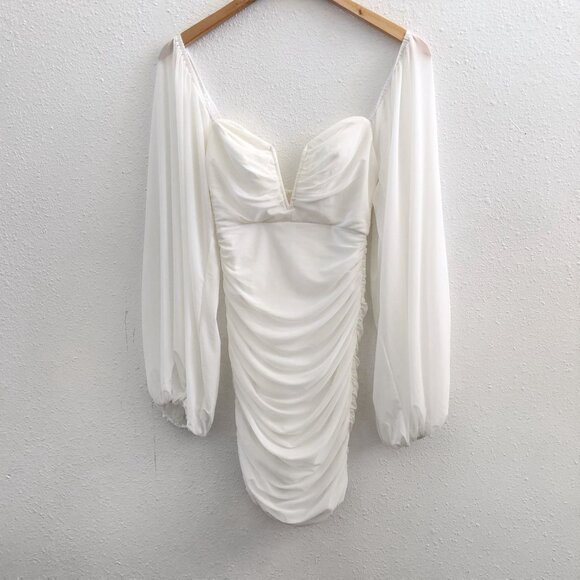 12TH TRIBE Bodycon Balloon Sleeve Dress Size Small - Picture 2 of 9